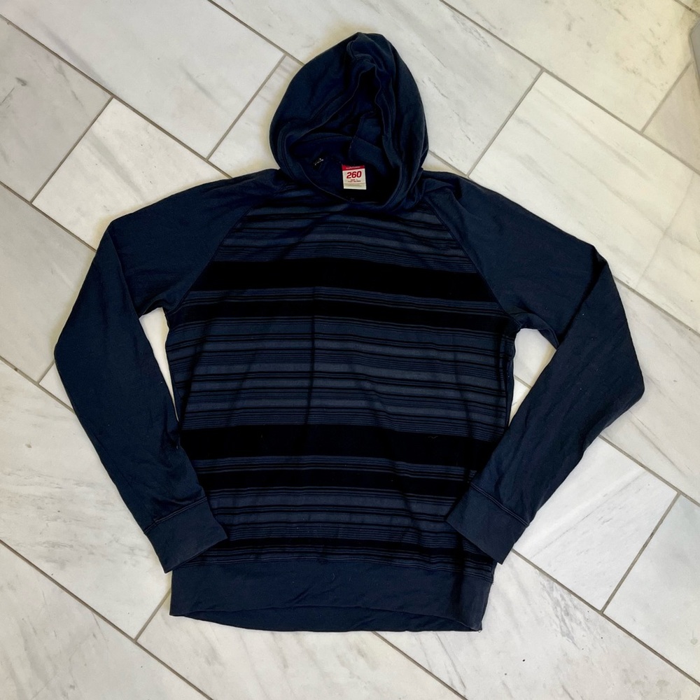 Men’s hooded icebreaker long sleeve top 260 weight navy